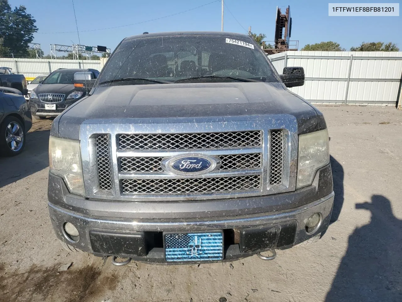 2011 Ford F150 Supercrew VIN: 1FTFW1EF8BFB81201 Lot: 75421194