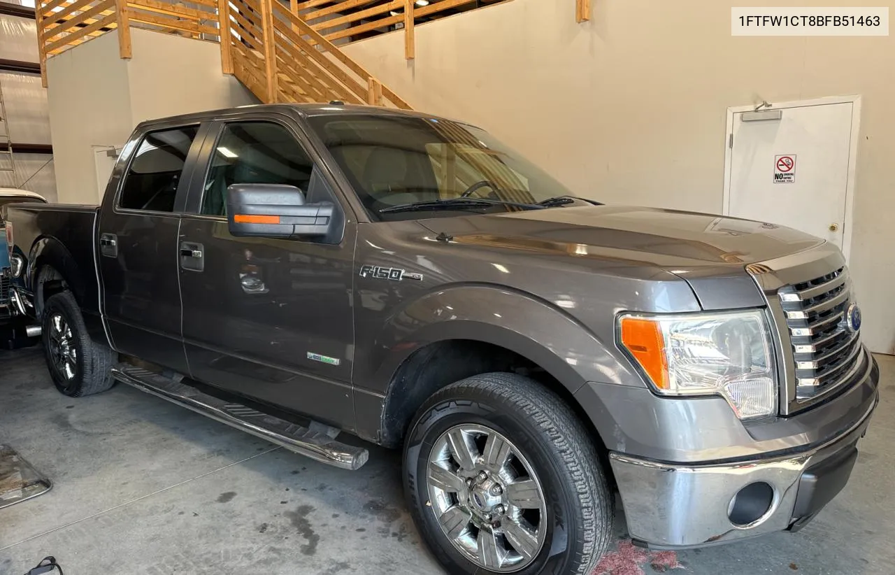 2011 Ford F150 Supercrew VIN: 1FTFW1CT8BFB51463 Lot: 76300794