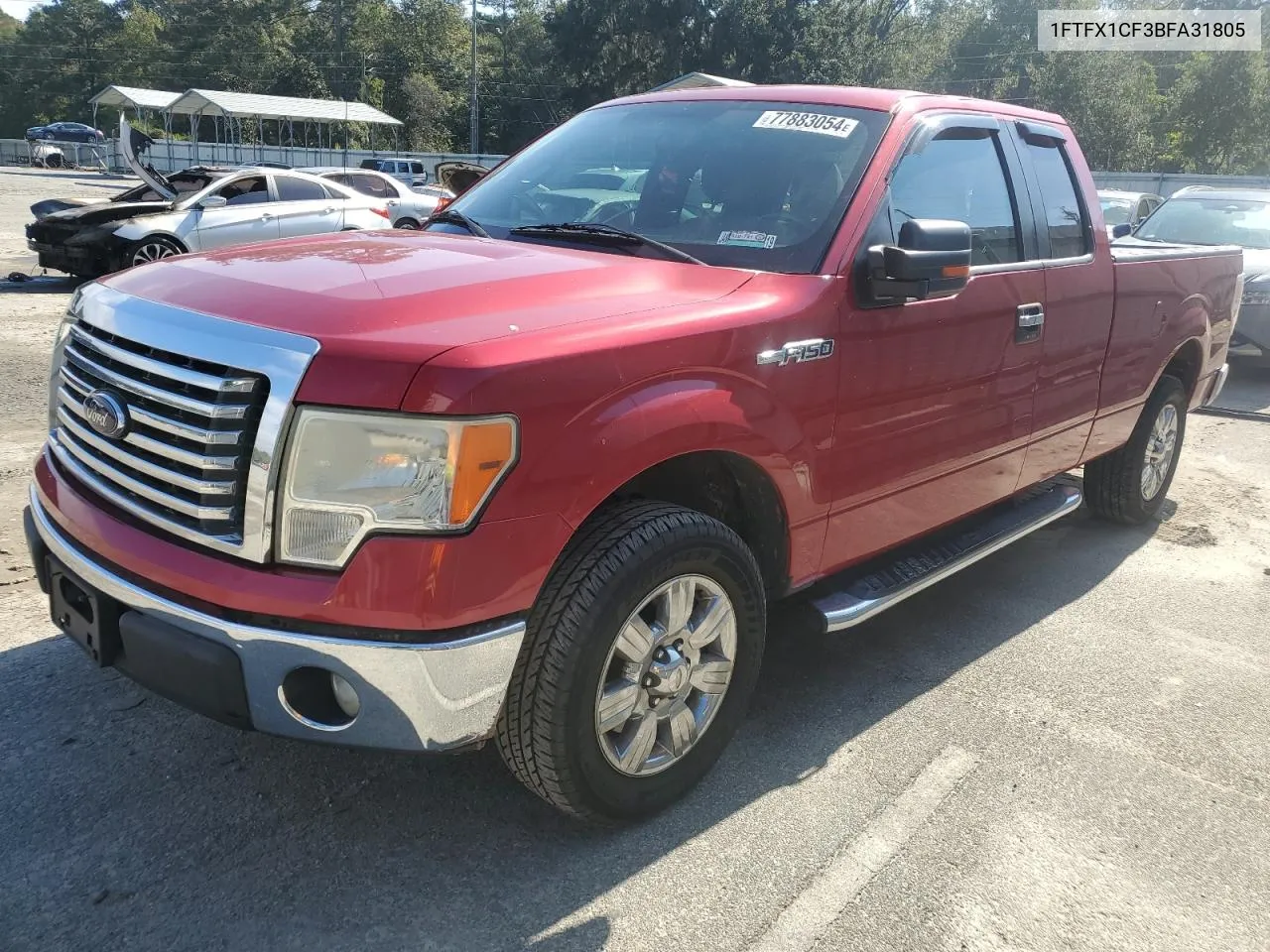 2011 Ford F150 Super Cab VIN: 1FTFX1CF3BFA31805 Lot: 77883054