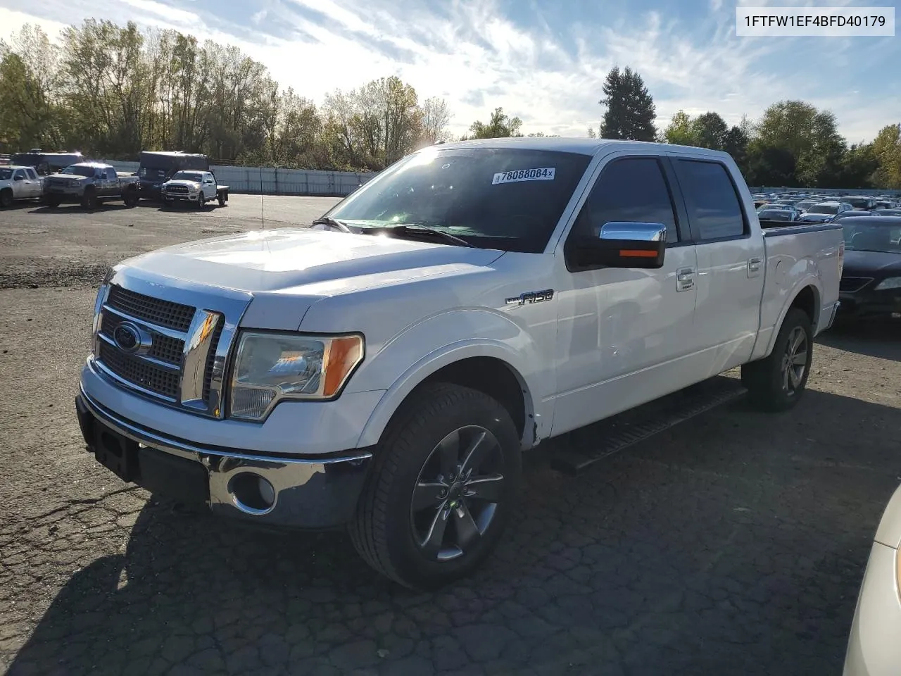 2011 Ford F150 Supercrew VIN: 1FTFW1EF4BFD40179 Lot: 78088084