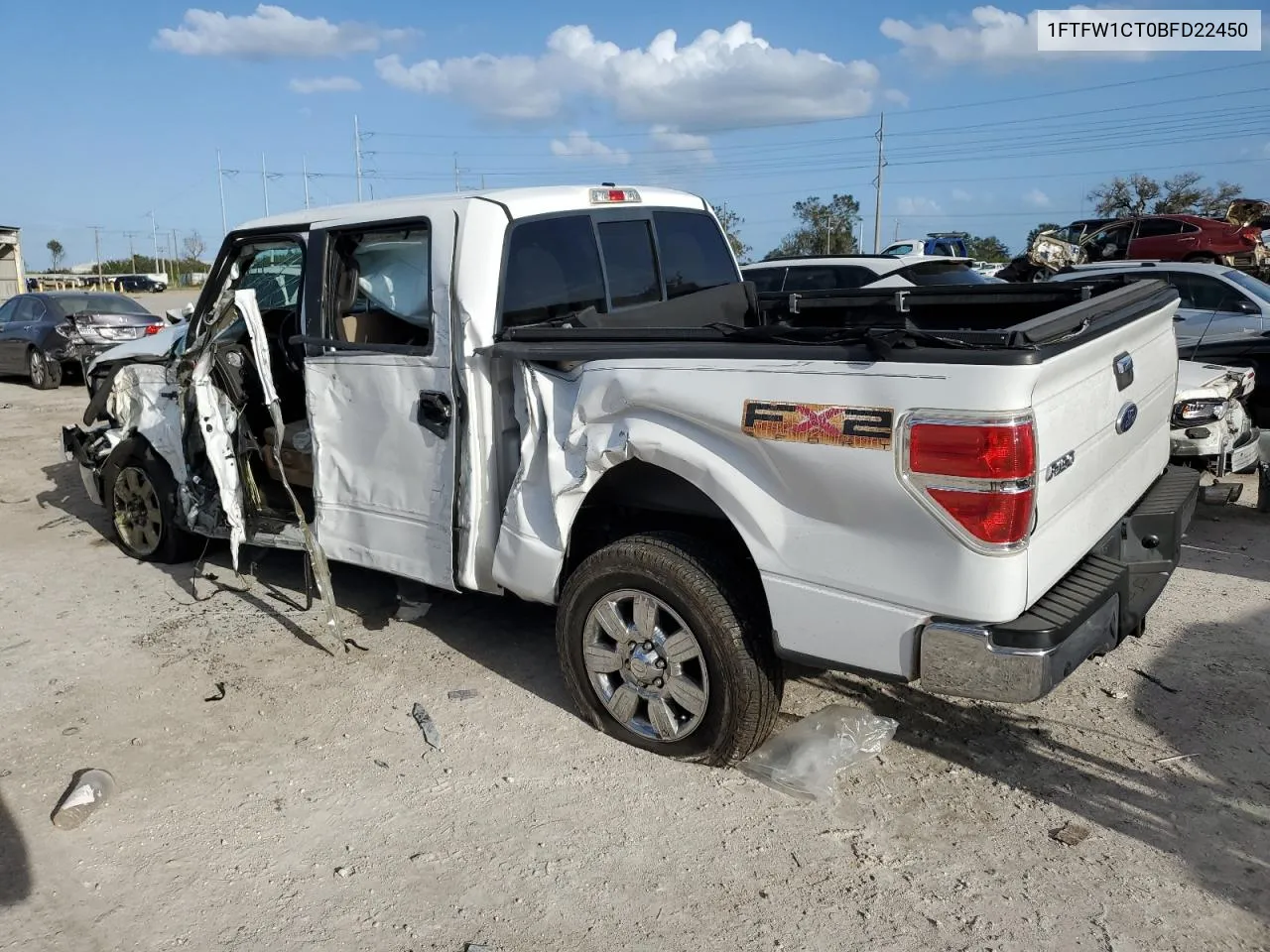 2011 Ford F150 Supercrew VIN: 1FTFW1CT0BFD22450 Lot: 78379684