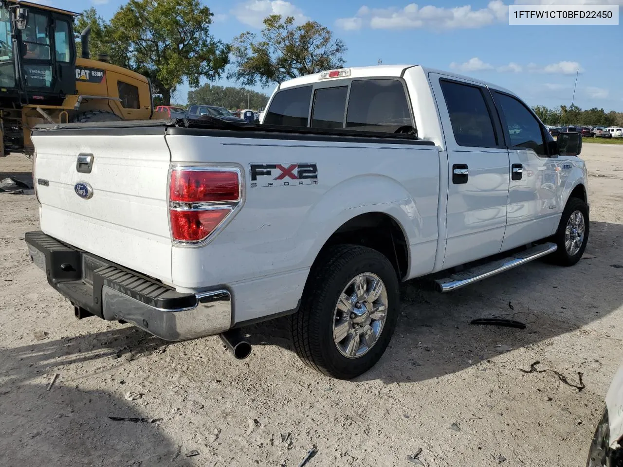 2011 Ford F150 Supercrew VIN: 1FTFW1CT0BFD22450 Lot: 78379684