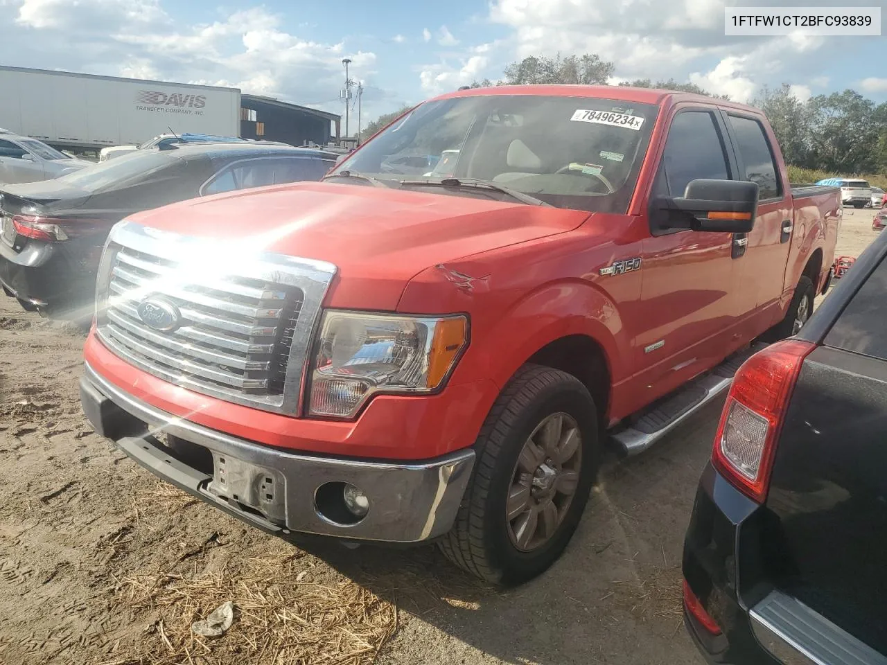 2011 Ford F150 Supercrew VIN: 1FTFW1CT2BFC93839 Lot: 78496234