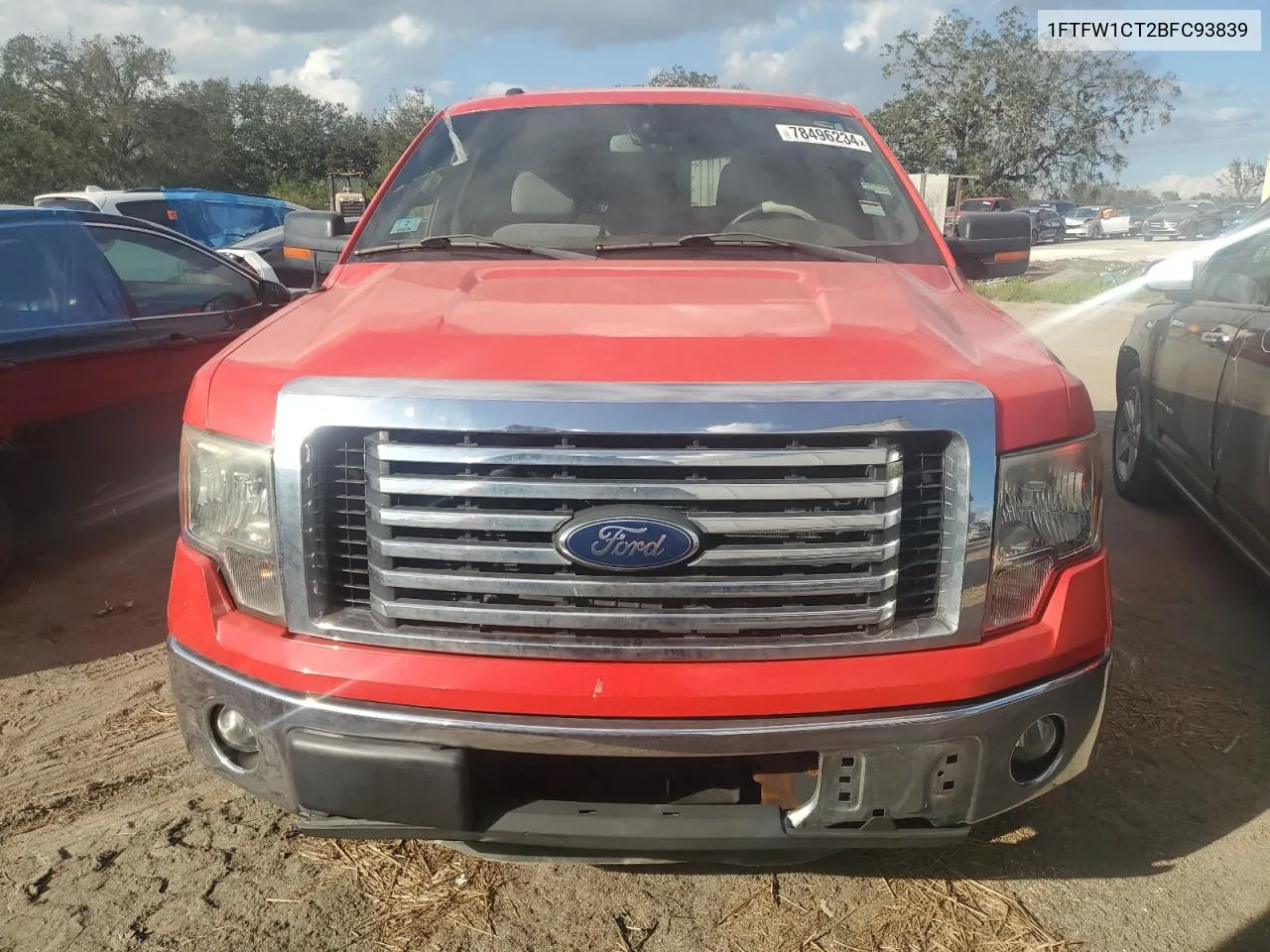 2011 Ford F150 Supercrew VIN: 1FTFW1CT2BFC93839 Lot: 78496234