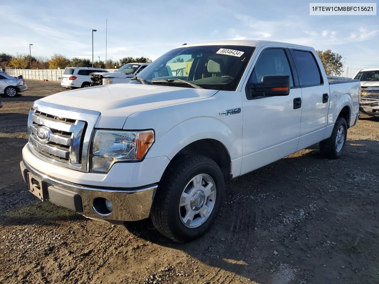 2011 Ford F150 Supercrew VIN: 1FTEW1CM8BFC15621 Lot: 80346434