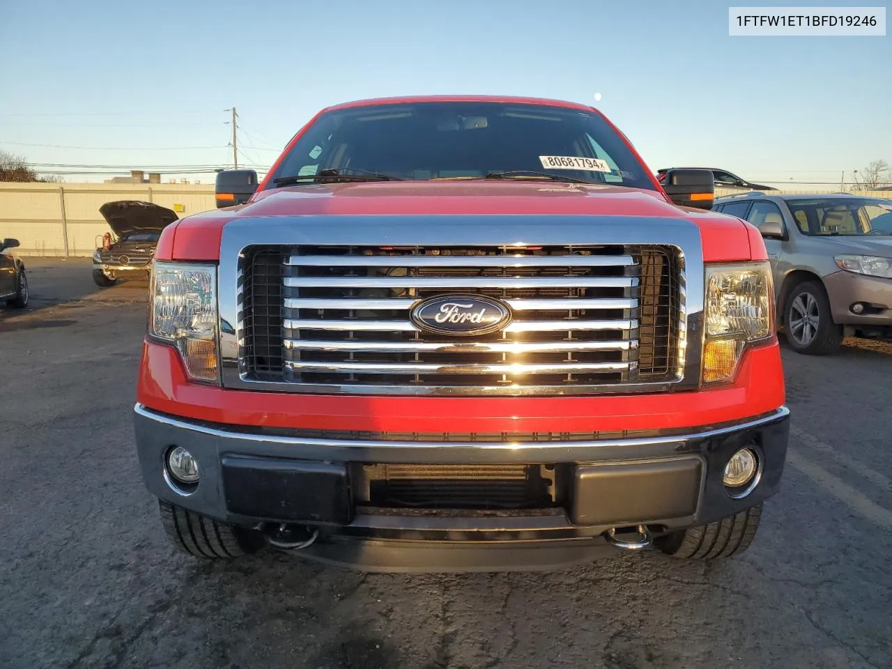 2011 Ford F150 Supercrew VIN: 1FTFW1ET1BFD19246 Lot: 80681794