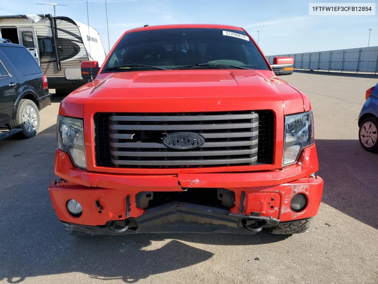 2012 Ford F150 Supercrew VIN: 1FTFW1EF3CFB12854 Lot: 51290874