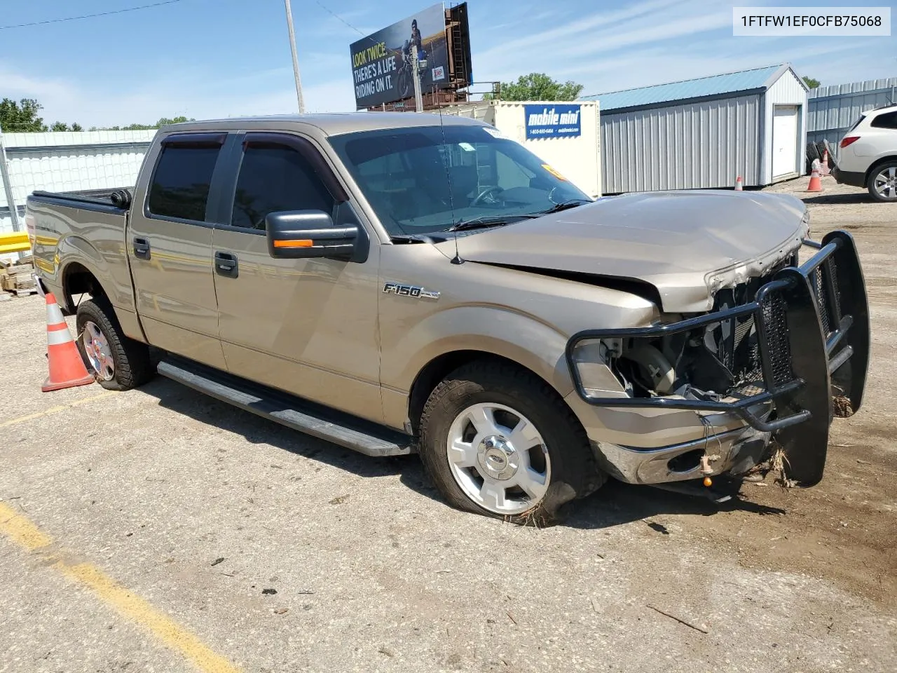 2012 Ford F150 Supercrew VIN: 1FTFW1EF0CFB75068 Lot: 58680534