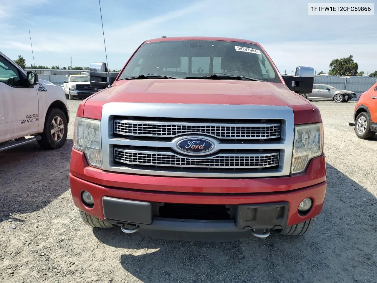 2012 Ford F150 Supercrew VIN: 1FTFW1ET2CFC59866 Lot: 59281004