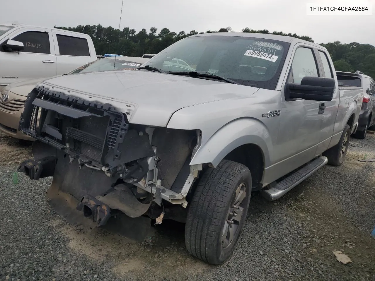 2012 Ford F150 Super Cab VIN: 1FTFX1CF4CFA42684 Lot: 59953474