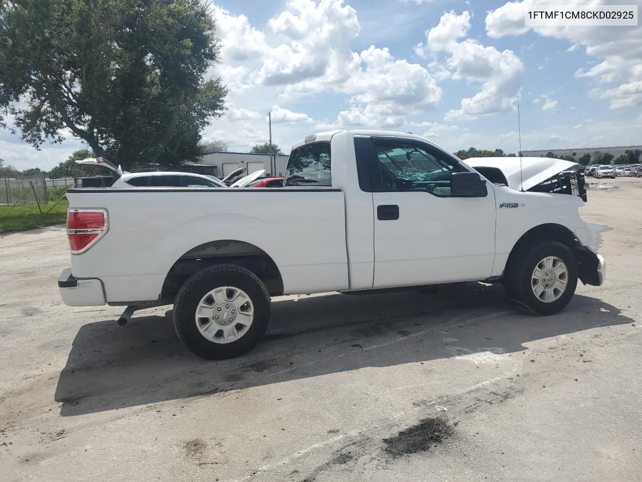 2012 Ford F150 VIN: 1FTMF1CM8CKD02925 Lot: 68760124