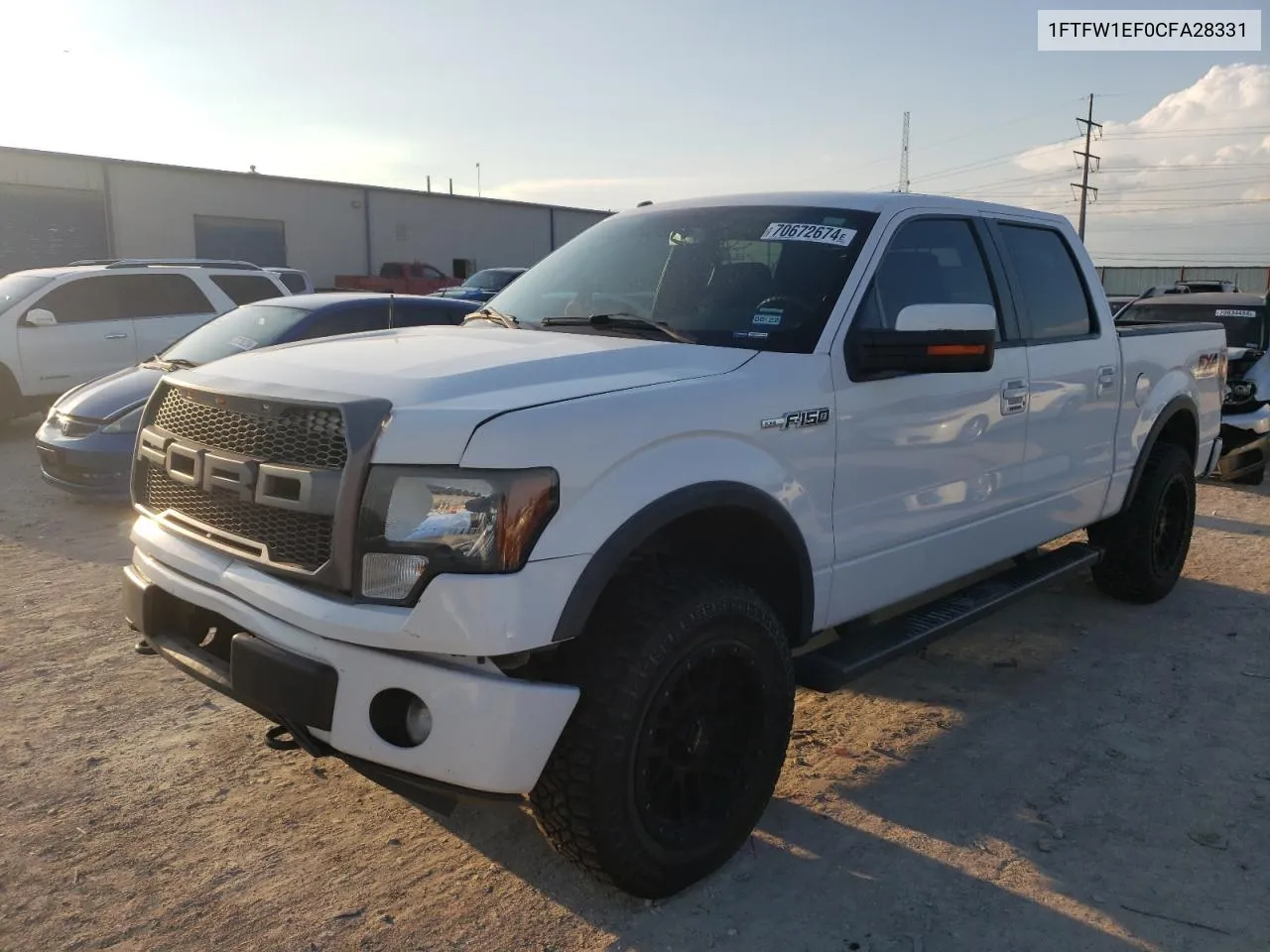 2012 Ford F150 Supercrew VIN: 1FTFW1EF0CFA28331 Lot: 70672674