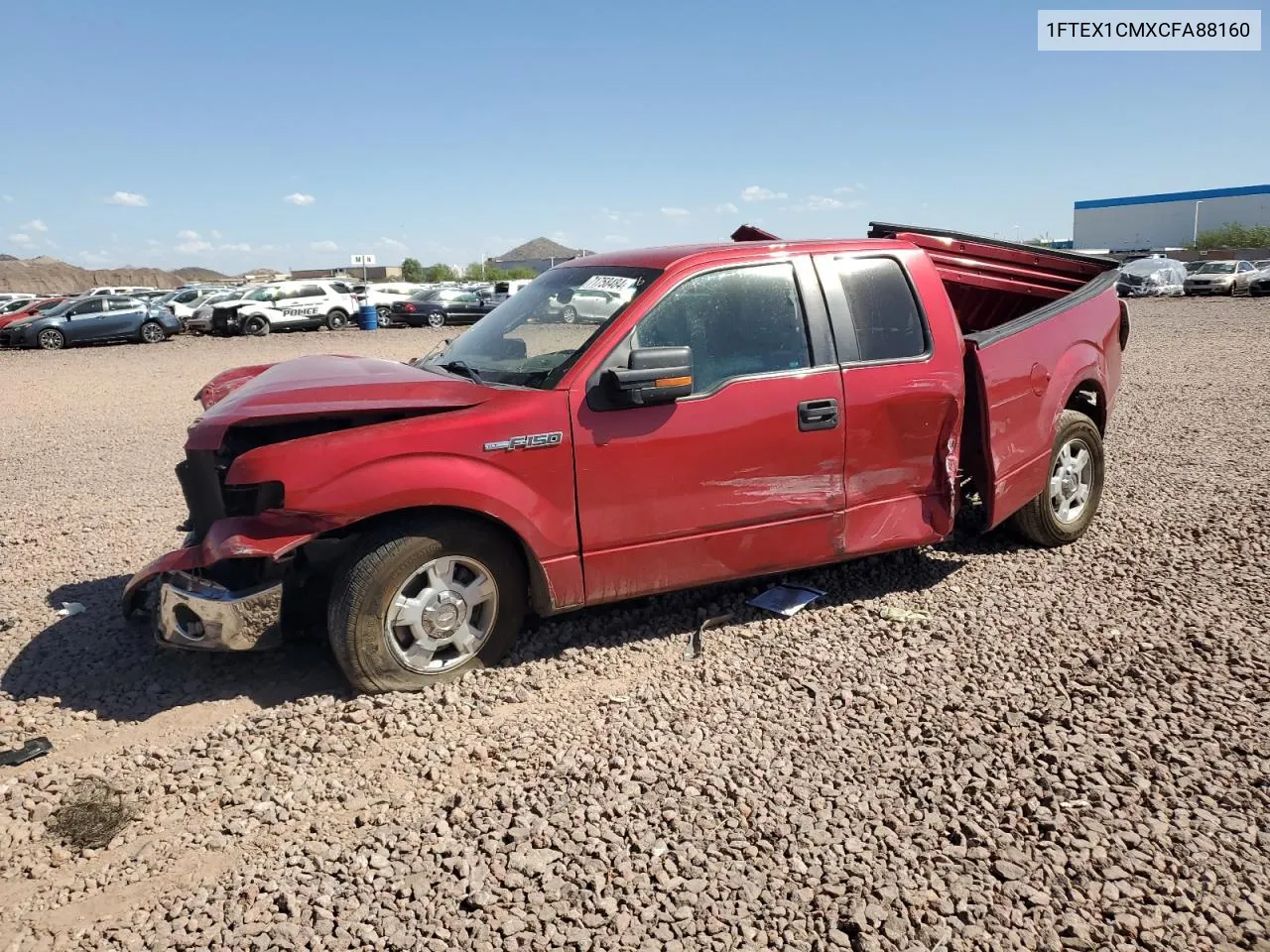 2012 Ford F150 Super Cab VIN: 1FTEX1CMXCFA88160 Lot: 71758484