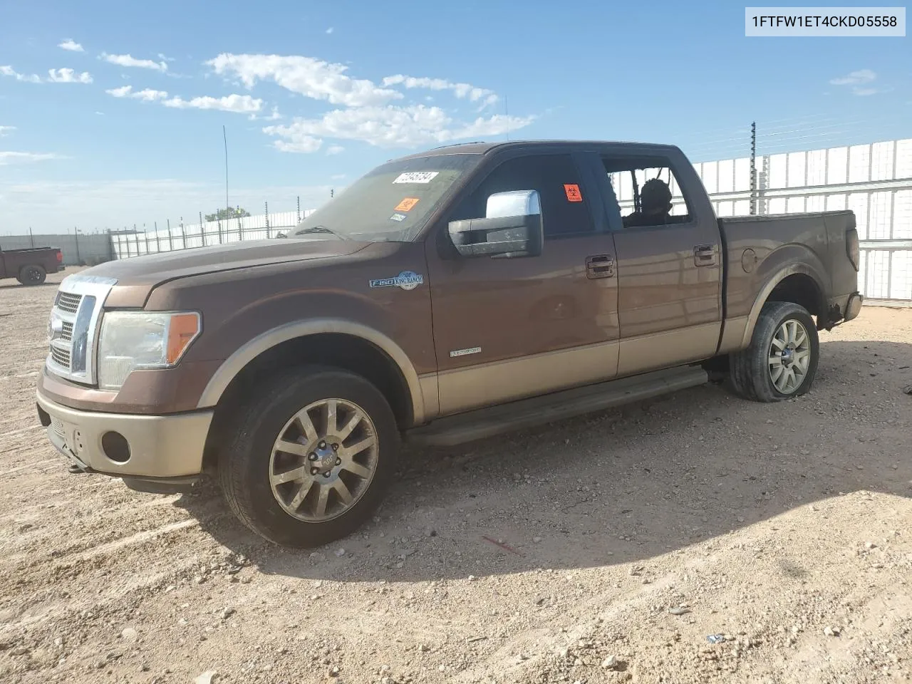 2012 Ford F150 Supercrew VIN: 1FTFW1ET4CKD05558 Lot: 72345734