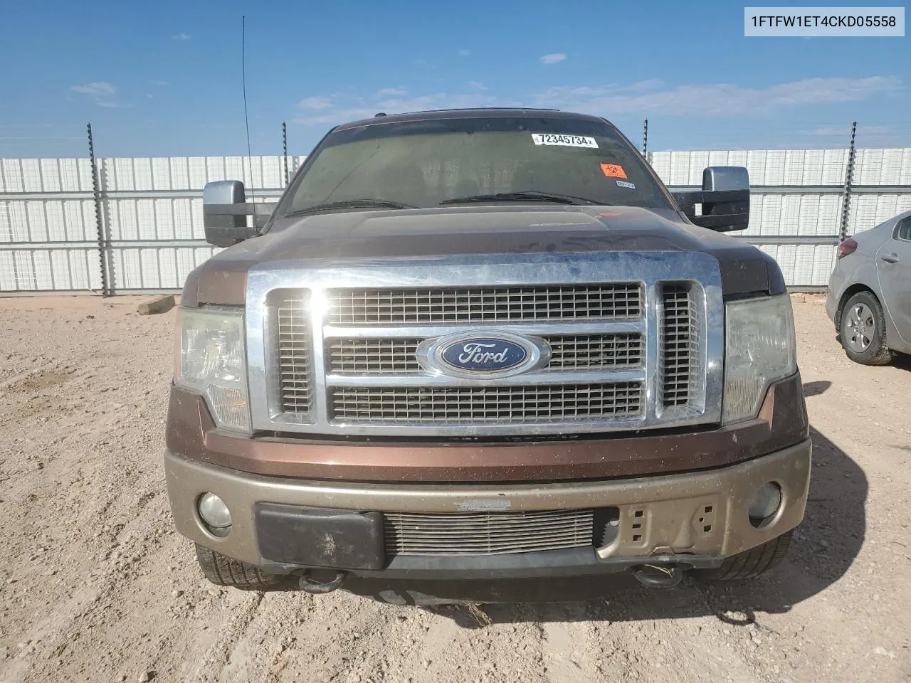 2012 Ford F150 Supercrew VIN: 1FTFW1ET4CKD05558 Lot: 72345734