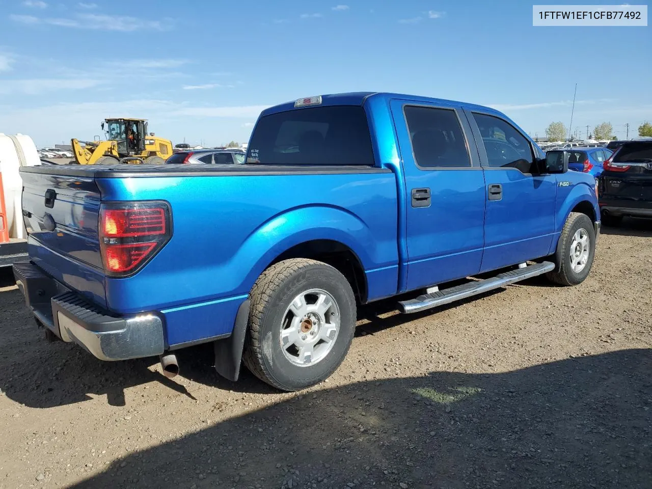 2012 Ford F150 Supercrew VIN: 1FTFW1EF1CFB77492 Lot: 72732604