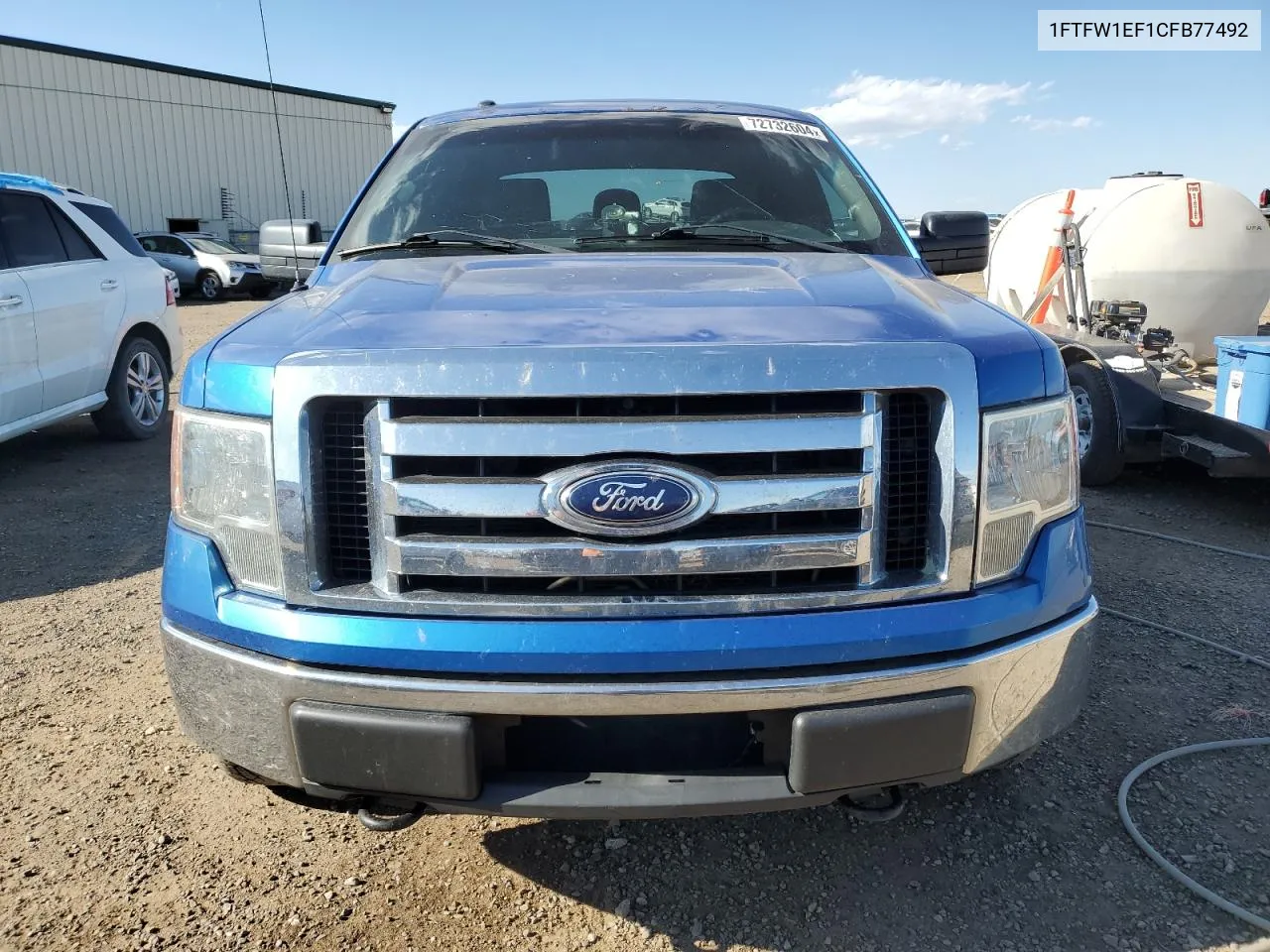 2012 Ford F150 Supercrew VIN: 1FTFW1EF1CFB77492 Lot: 72732604