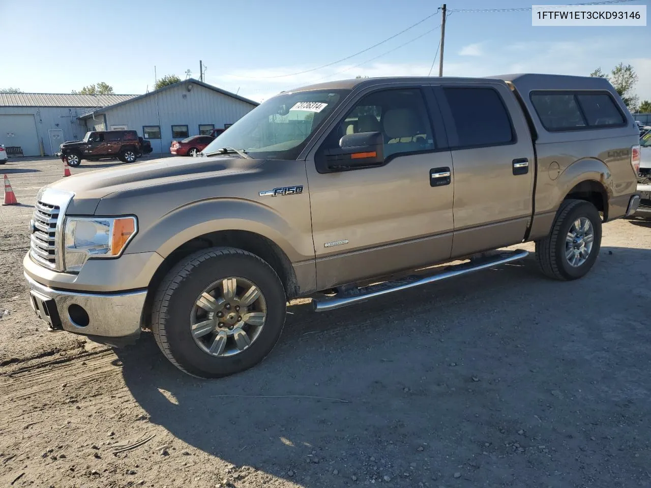 2012 Ford F150 Supercrew VIN: 1FTFW1ET3CKD93146 Lot: 73736314