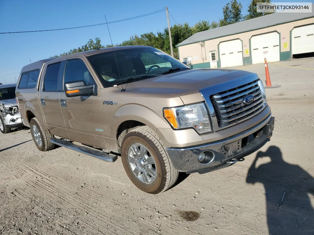 2012 Ford F150 Supercrew VIN: 1FTFW1ET3CKD93146 Lot: 73736314