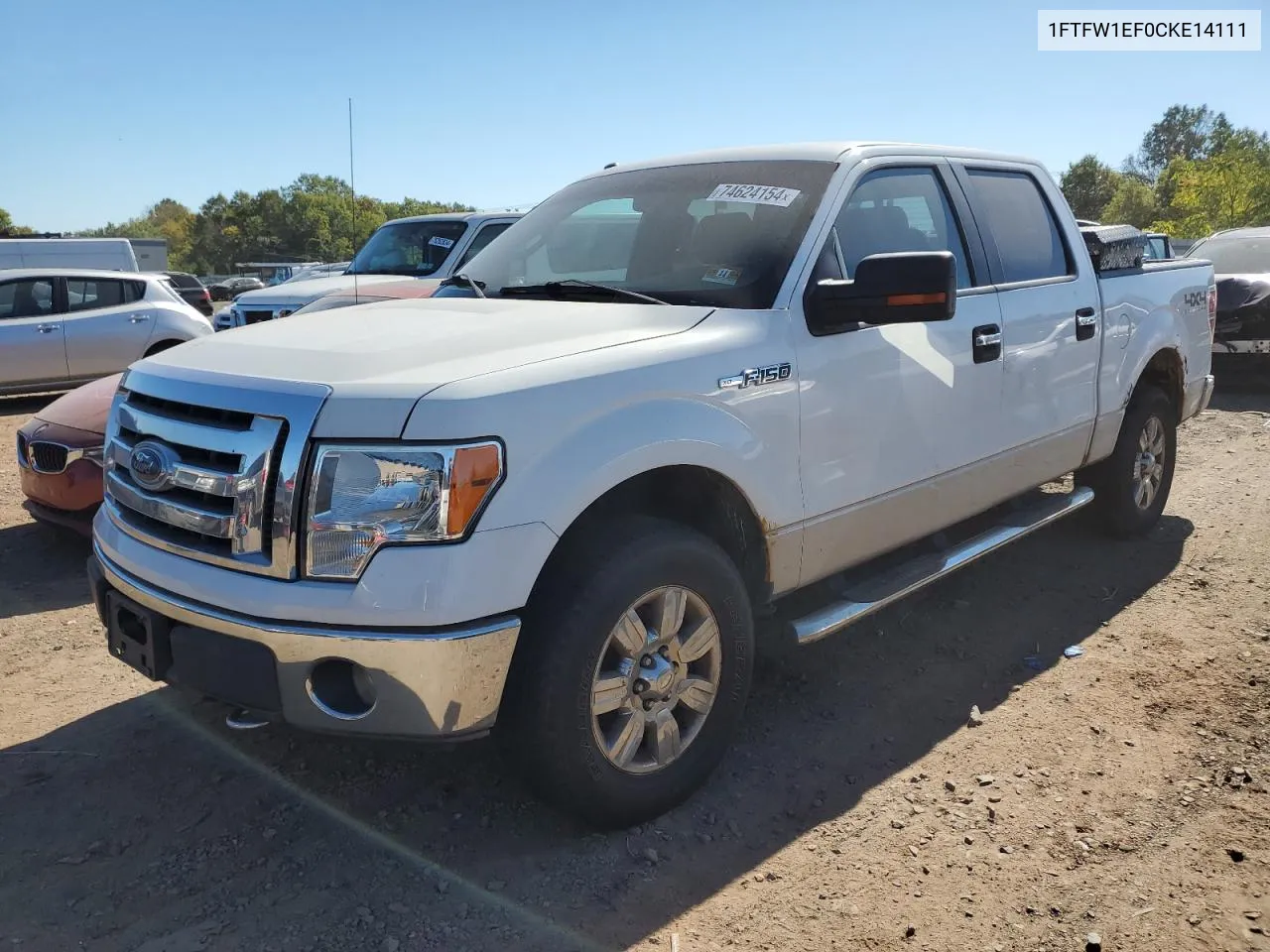 2012 Ford F150 Supercrew VIN: 1FTFW1EF0CKE14111 Lot: 74624154