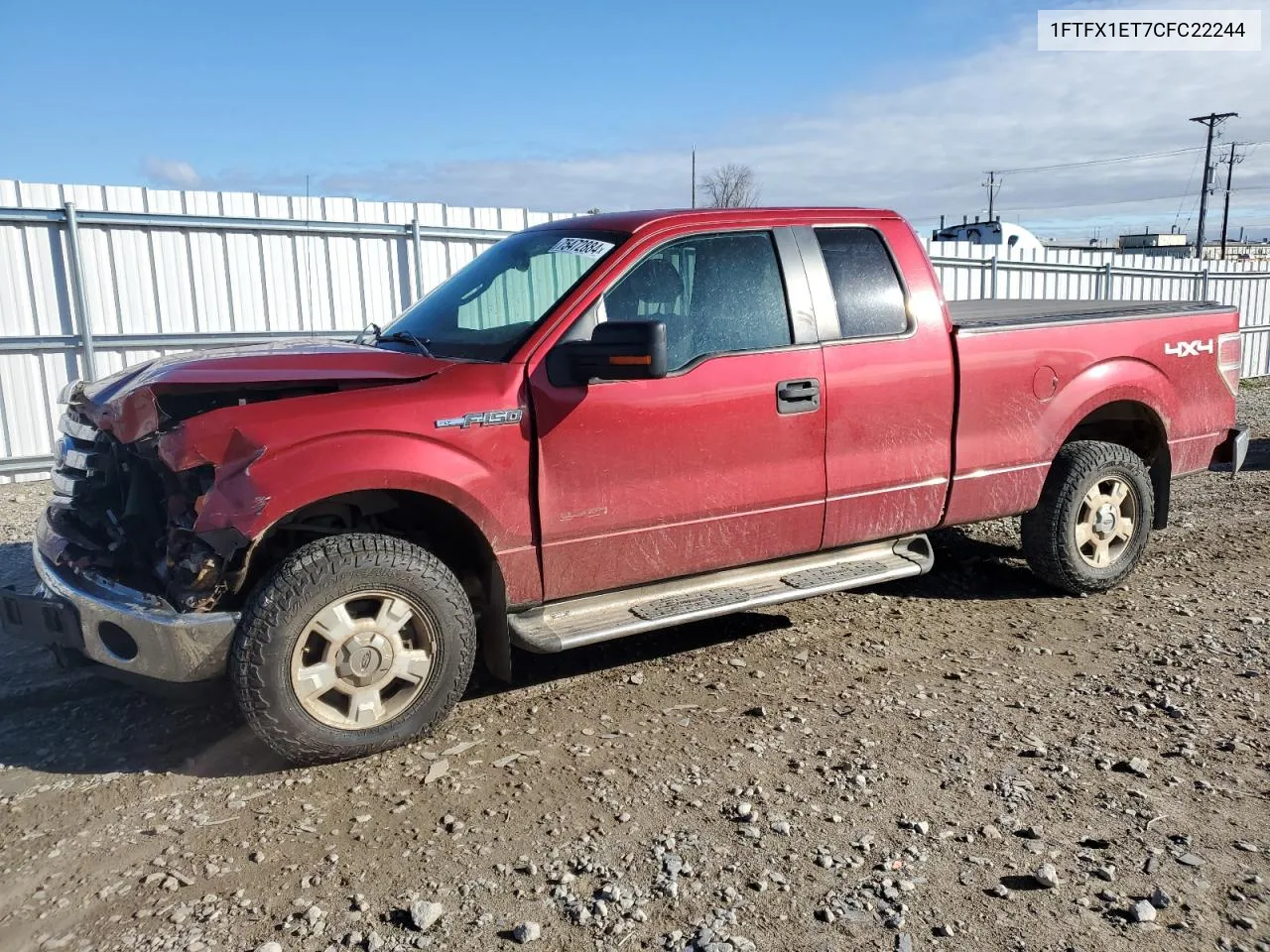 2012 Ford F150 Super Cab VIN: 1FTFX1ET7CFC22244 Lot: 75472884