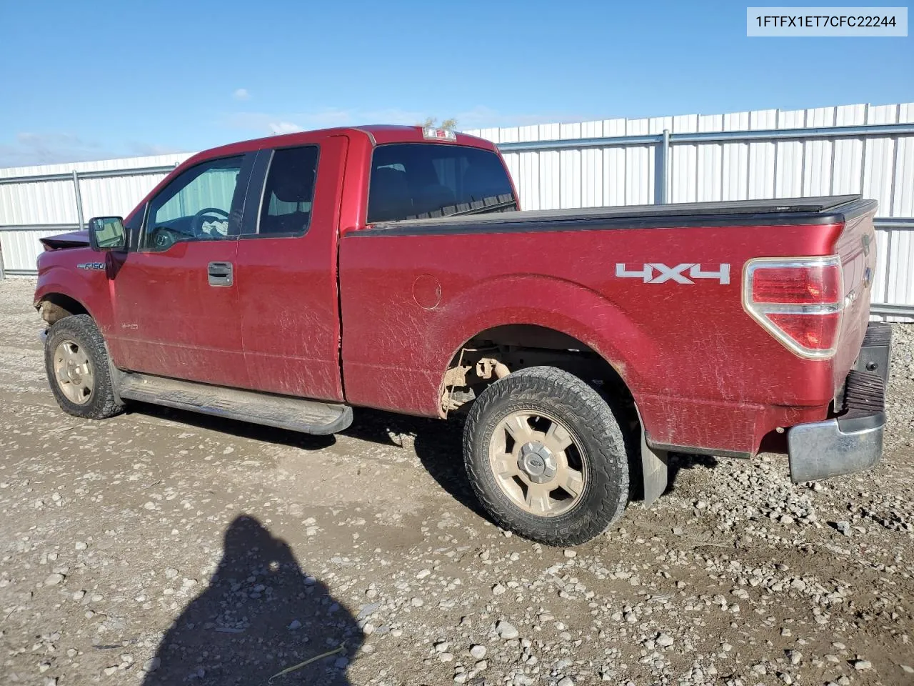 2012 Ford F150 Super Cab VIN: 1FTFX1ET7CFC22244 Lot: 75472884