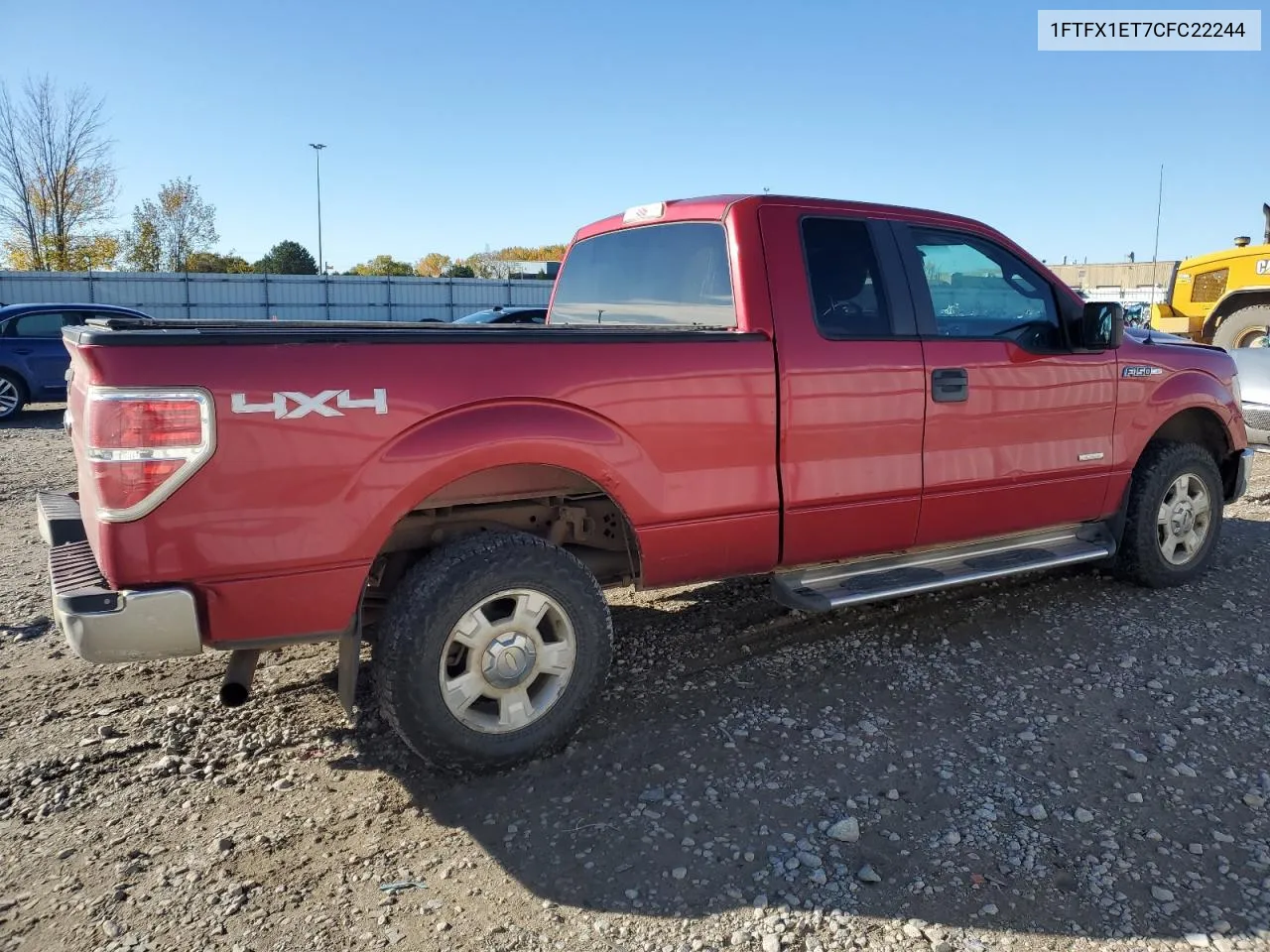 2012 Ford F150 Super Cab VIN: 1FTFX1ET7CFC22244 Lot: 75472884