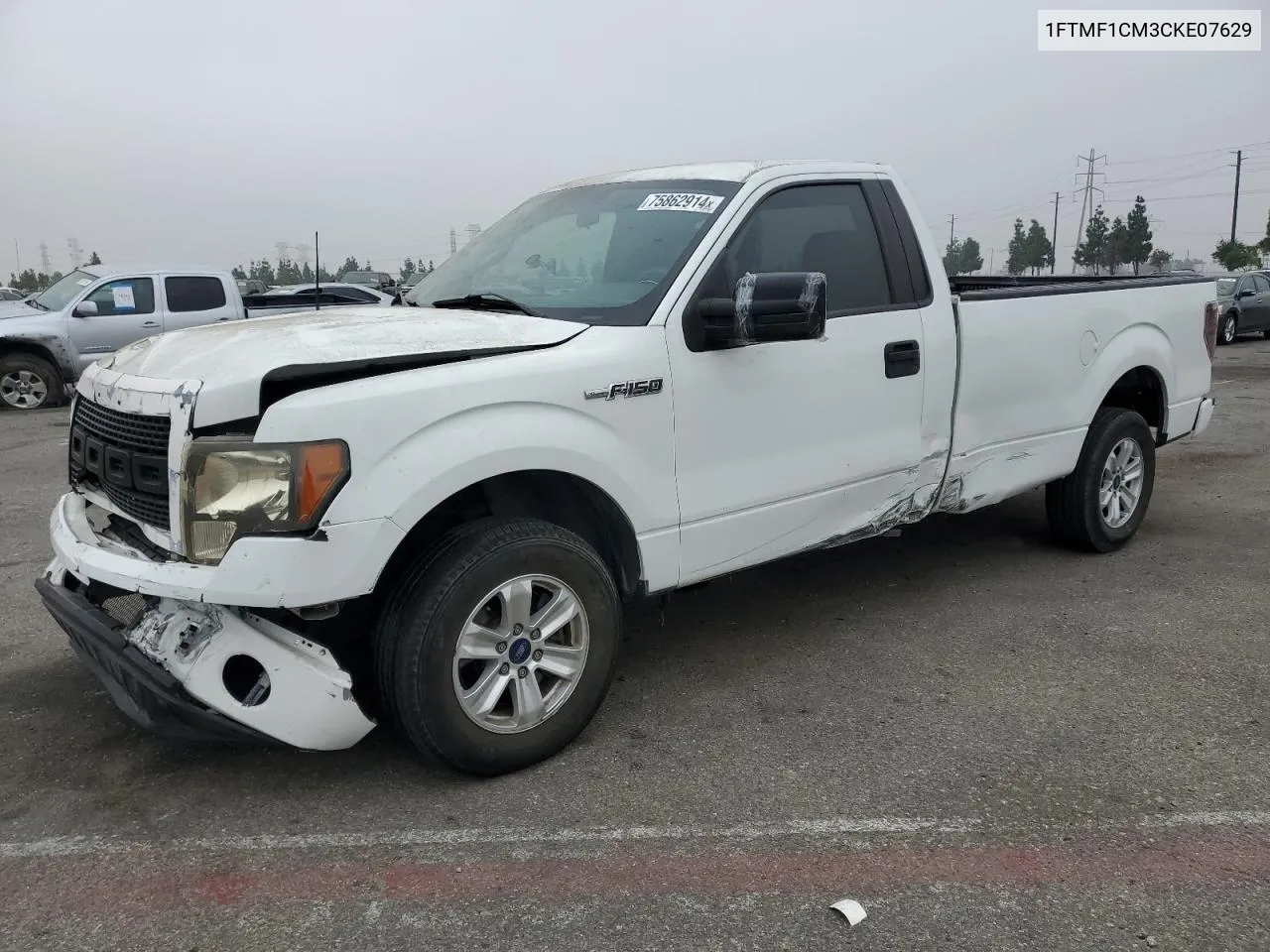 2012 Ford F150 VIN: 1FTMF1CM3CKE07629 Lot: 75862914