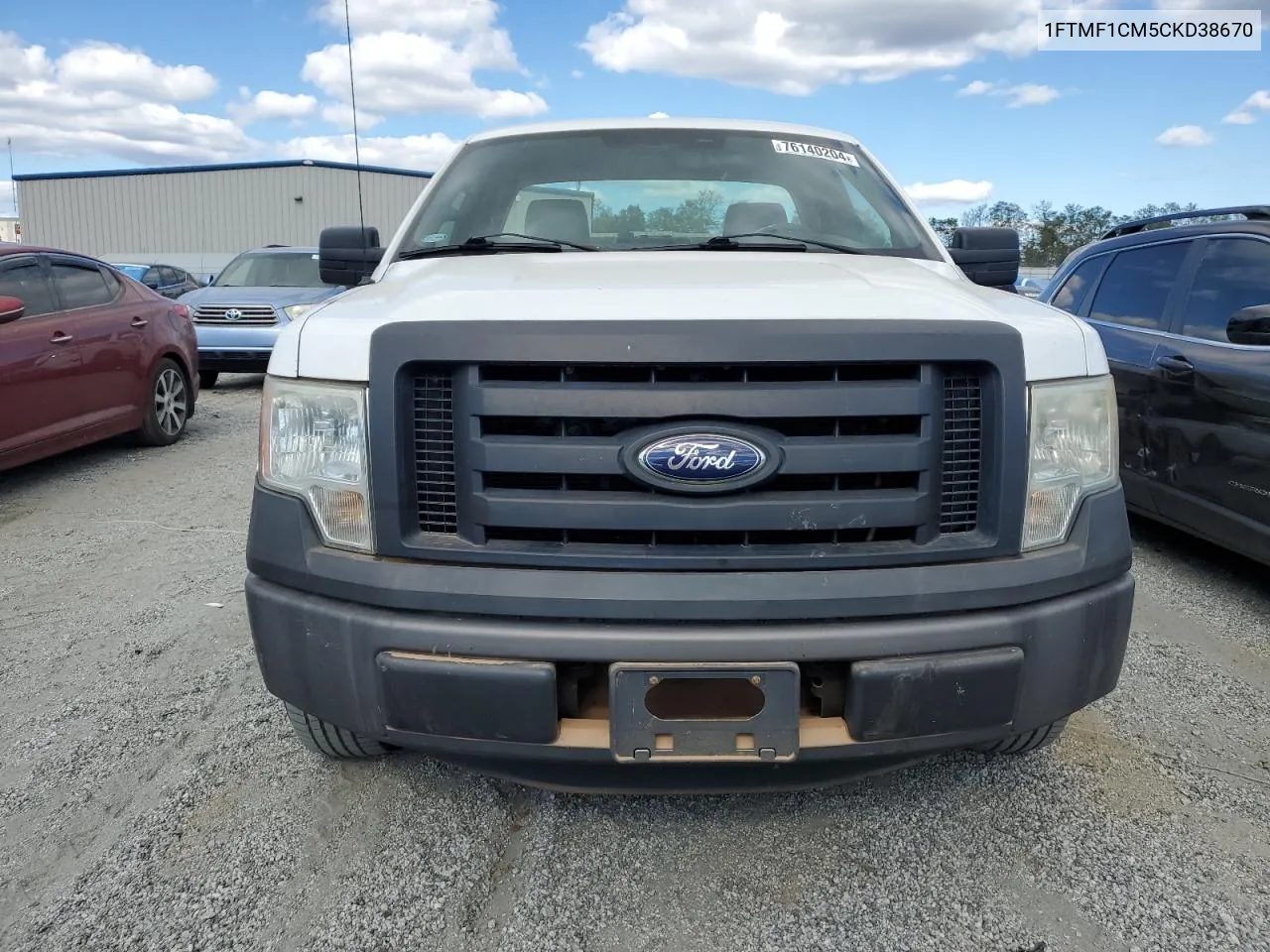 2012 Ford F150 VIN: 1FTMF1CM5CKD38670 Lot: 76140204