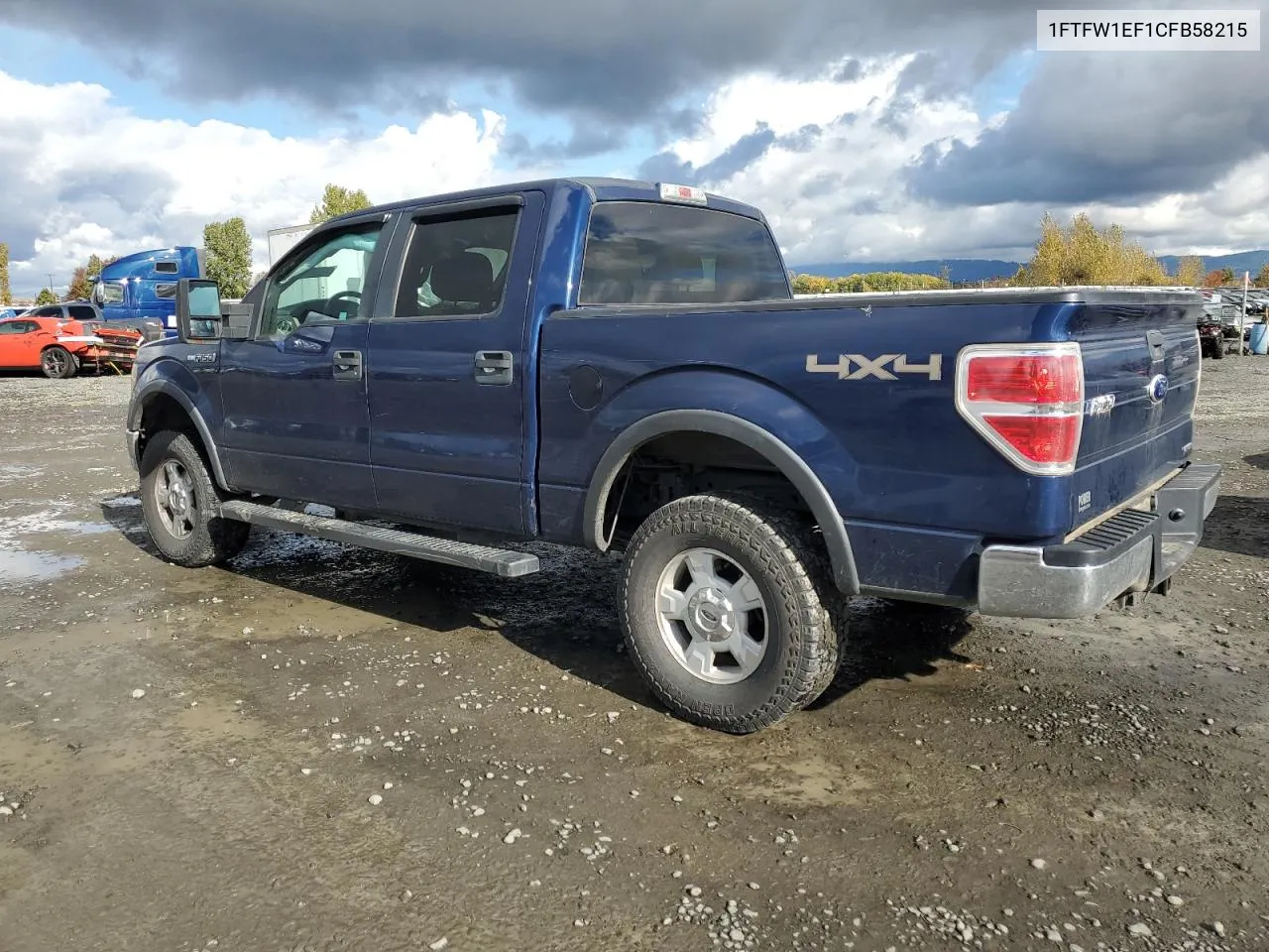 2012 Ford F150 Supercrew VIN: 1FTFW1EF1CFB58215 Lot: 78030674