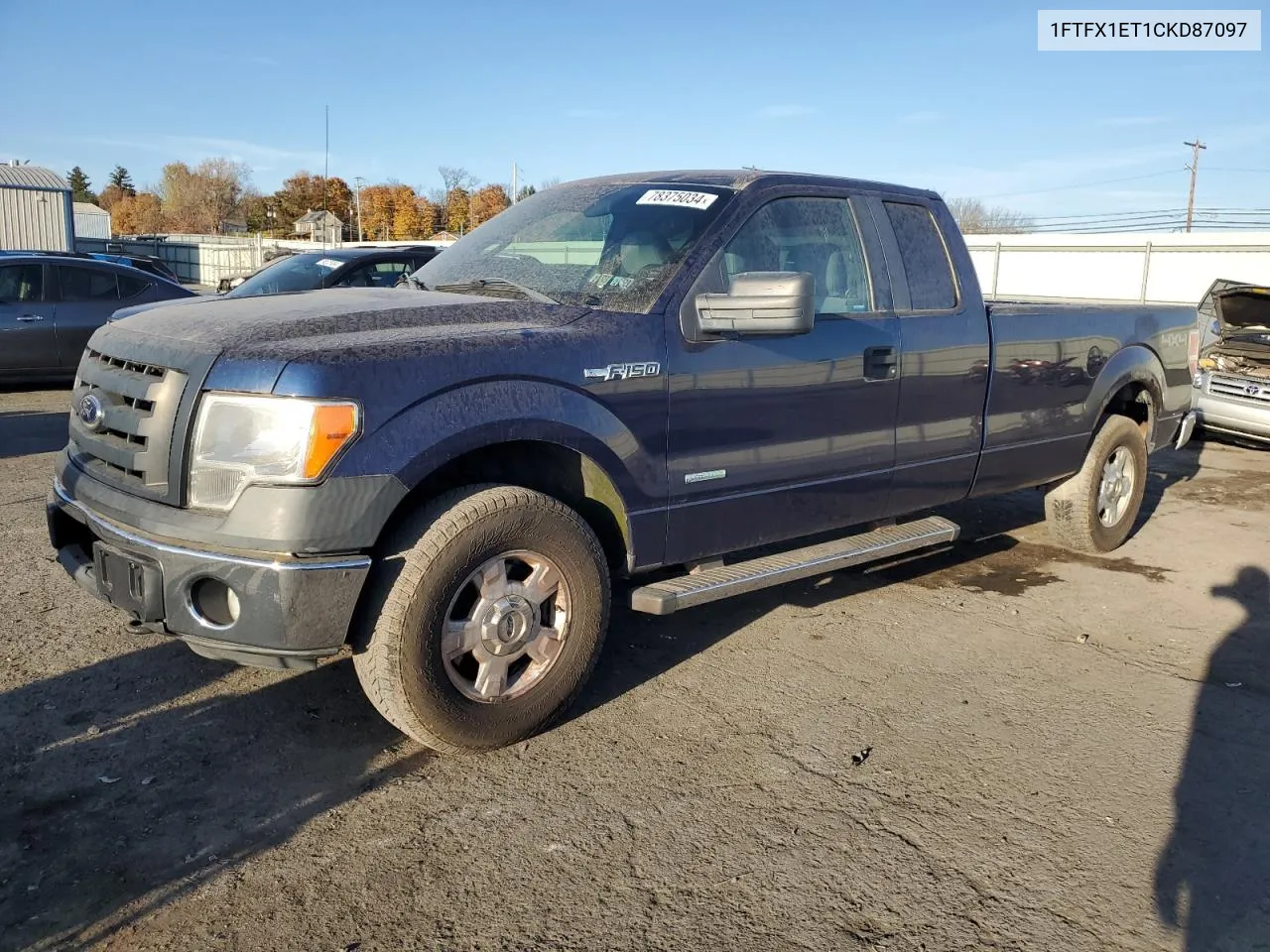 2012 Ford F150 Super Cab VIN: 1FTFX1ET1CKD87097 Lot: 78375034