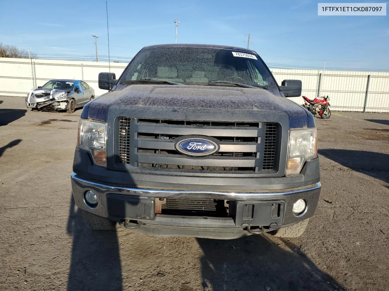 2012 Ford F150 Super Cab VIN: 1FTFX1ET1CKD87097 Lot: 78375034