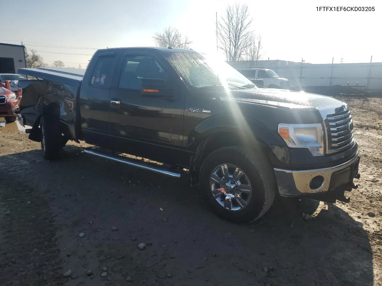 2012 Ford F150 Super Cab VIN: 1FTFX1EF6CKD03205 Lot: 79404154