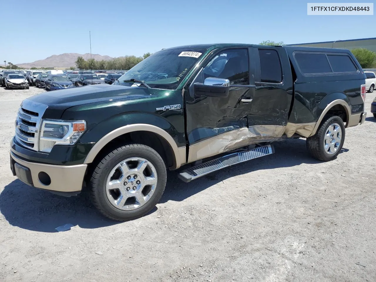 2013 Ford F150 Super Cab VIN: 1FTFX1CFXDKD48443 Lot: 56942074