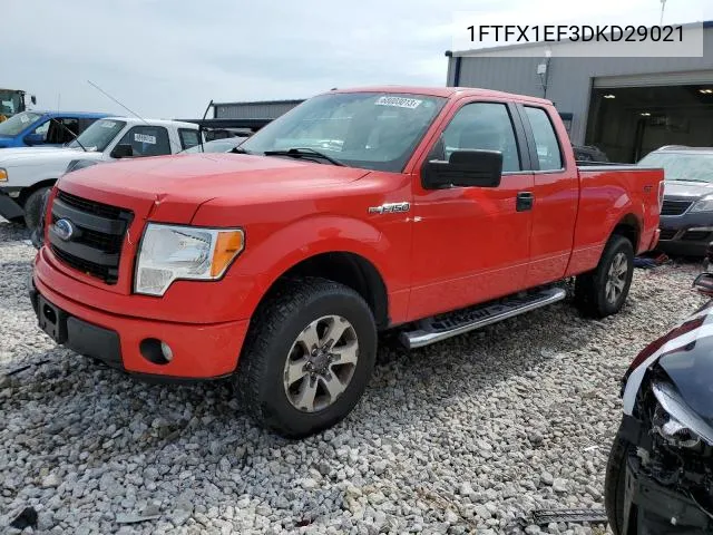 2013 Ford F150 Super Cab VIN: 1FTFX1EF3DKD29021 Lot: 57068884