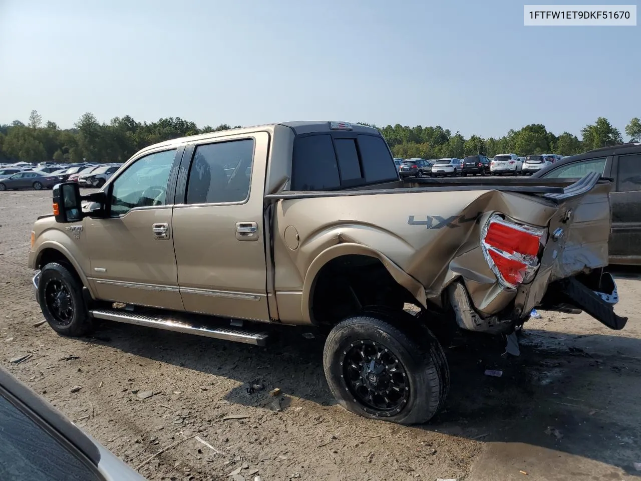 2013 Ford F150 Supercrew VIN: 1FTFW1ET9DKF51670 Lot: 70845174