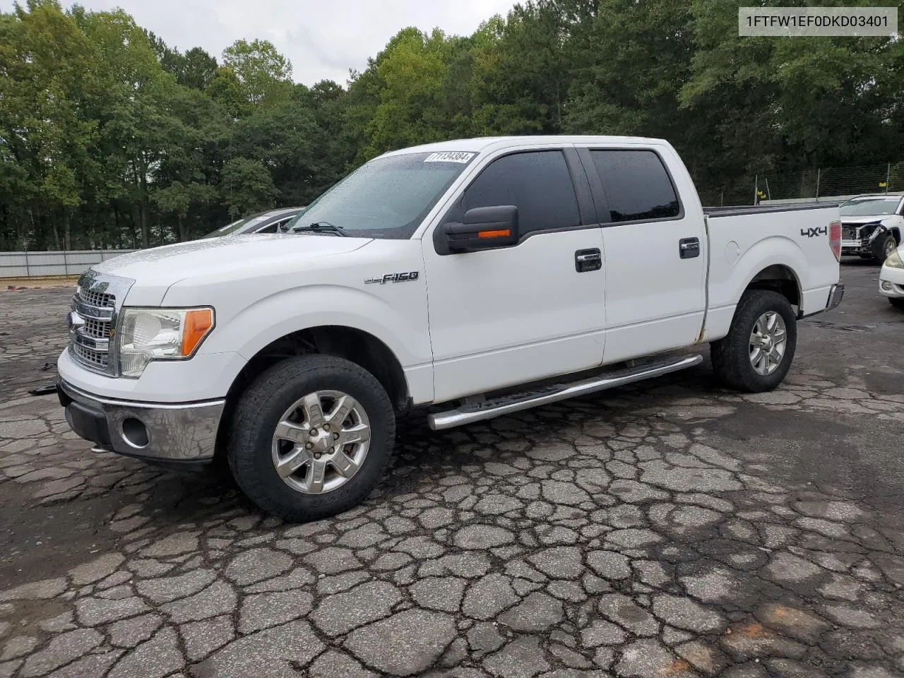 2013 Ford F150 Supercrew VIN: 1FTFW1EF0DKD03401 Lot: 71134384