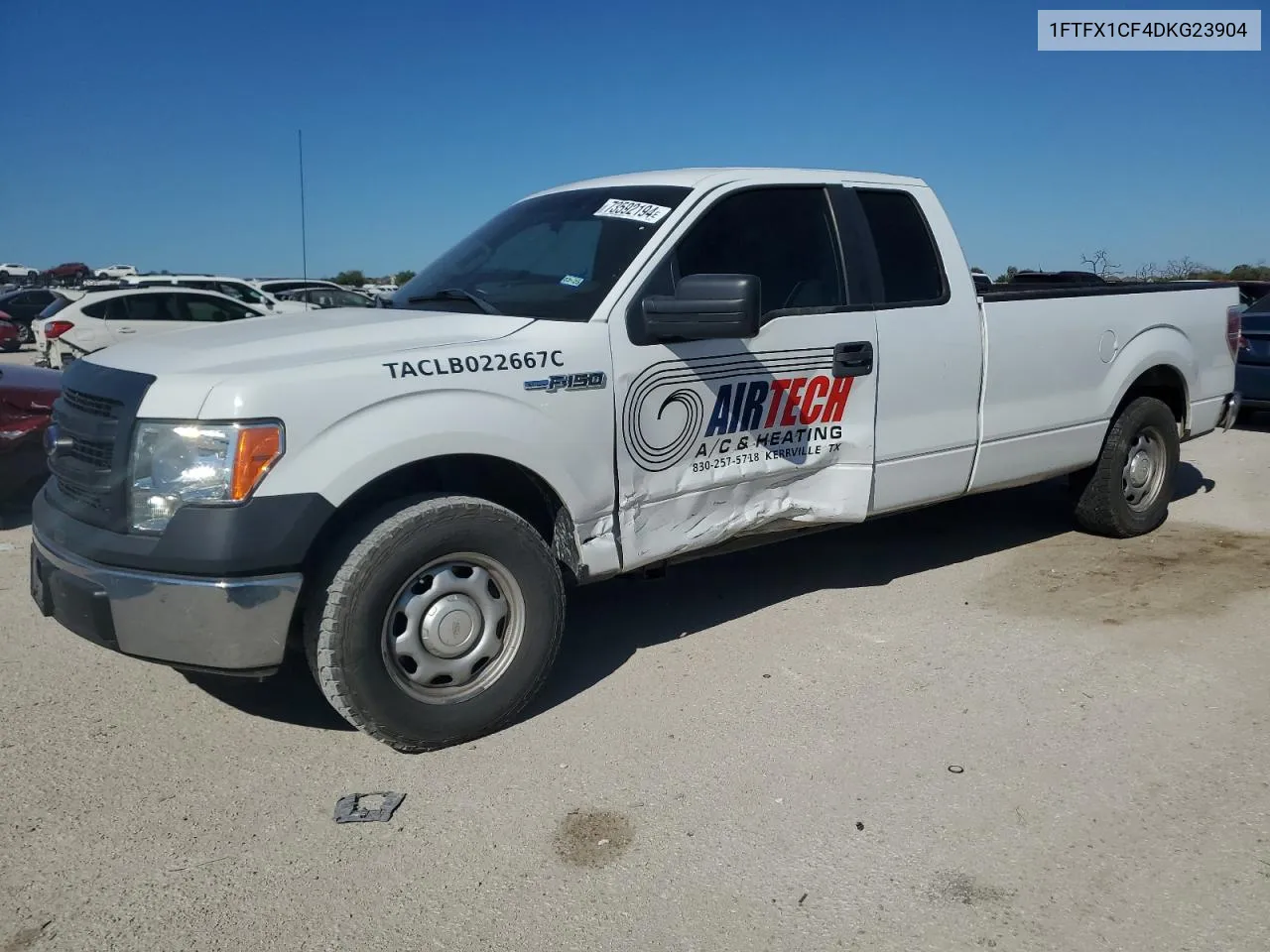 2013 Ford F150 Super Cab VIN: 1FTFX1CF4DKG23904 Lot: 73592194