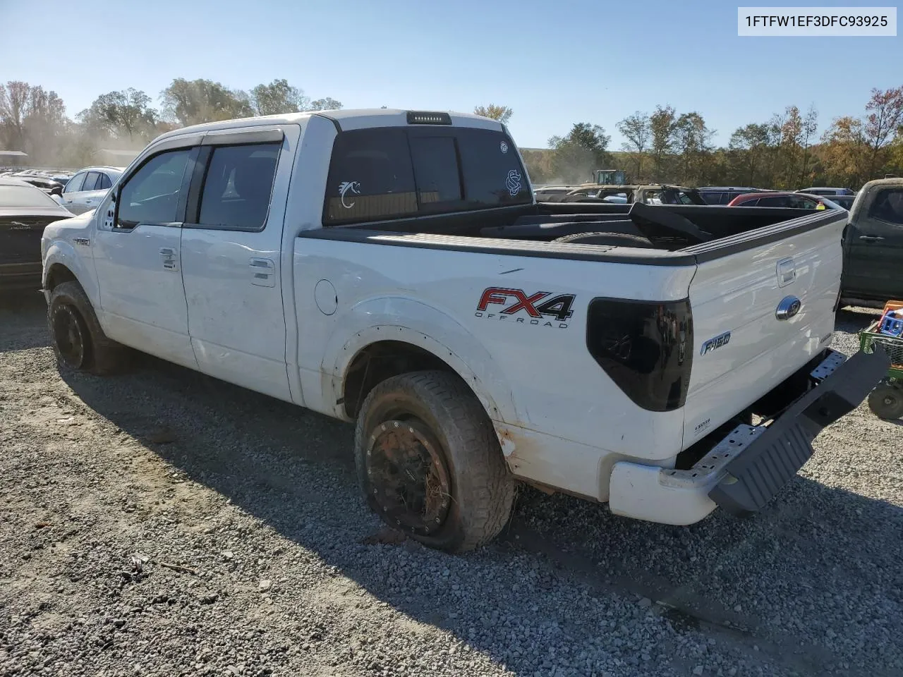 2013 Ford F150 Supercrew VIN: 1FTFW1EF3DFC93925 Lot: 74492024