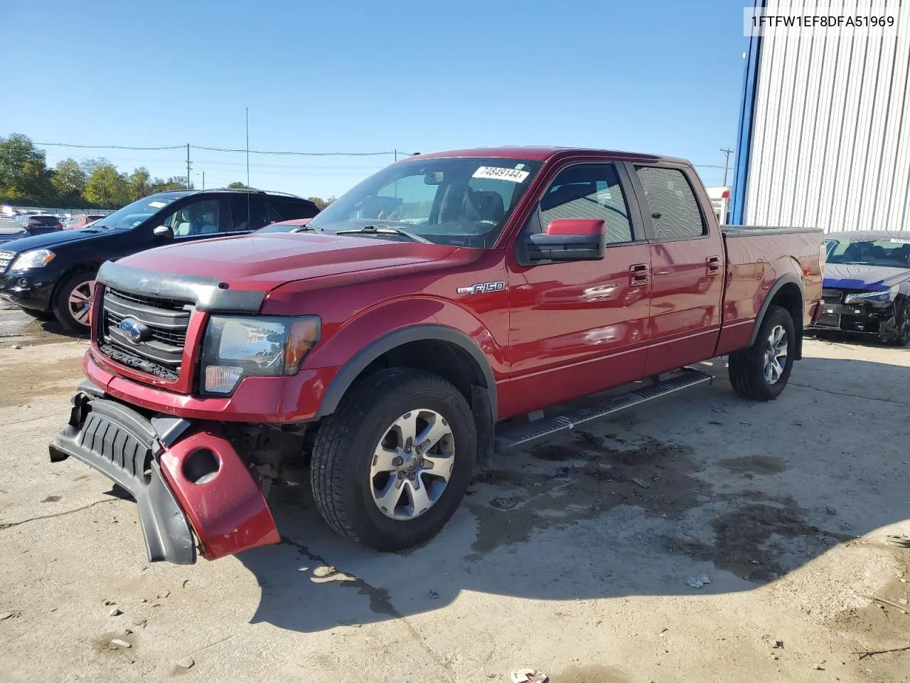 2013 Ford F150 Supercrew VIN: 1FTFW1EF8DFA51969 Lot: 74849144