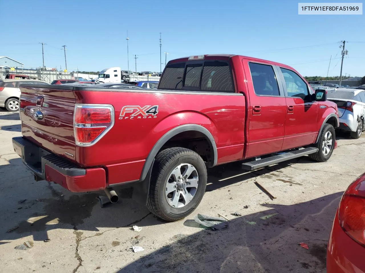 2013 Ford F150 Supercrew VIN: 1FTFW1EF8DFA51969 Lot: 74849144