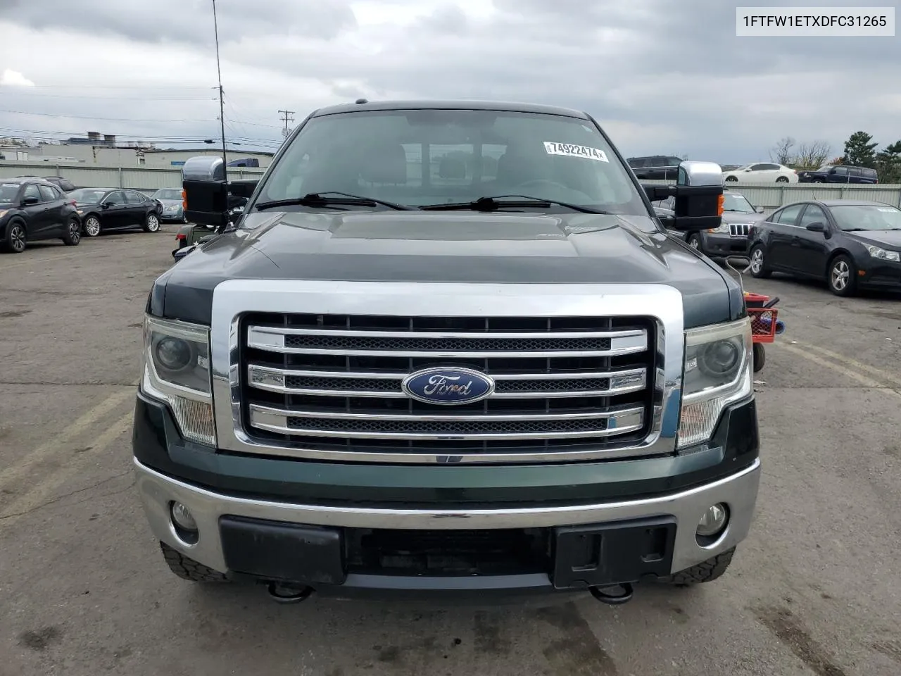 2013 Ford F150 Supercrew VIN: 1FTFW1ETXDFC31265 Lot: 74922474