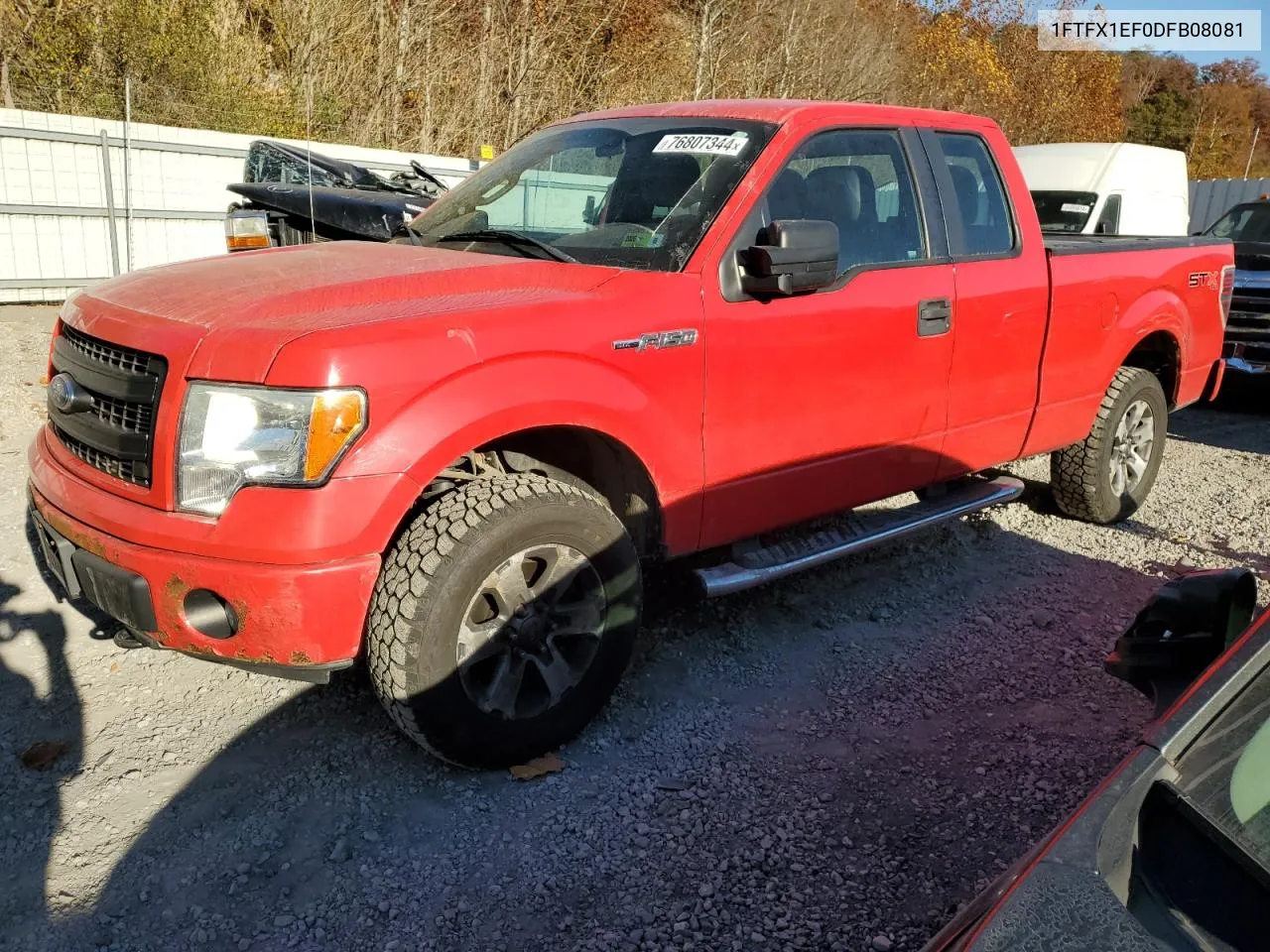 2013 Ford F150 Super Cab VIN: 1FTFX1EF0DFB08081 Lot: 76807344