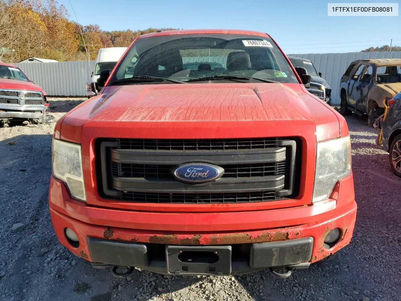 2013 Ford F150 Super Cab VIN: 1FTFX1EF0DFB08081 Lot: 76807344