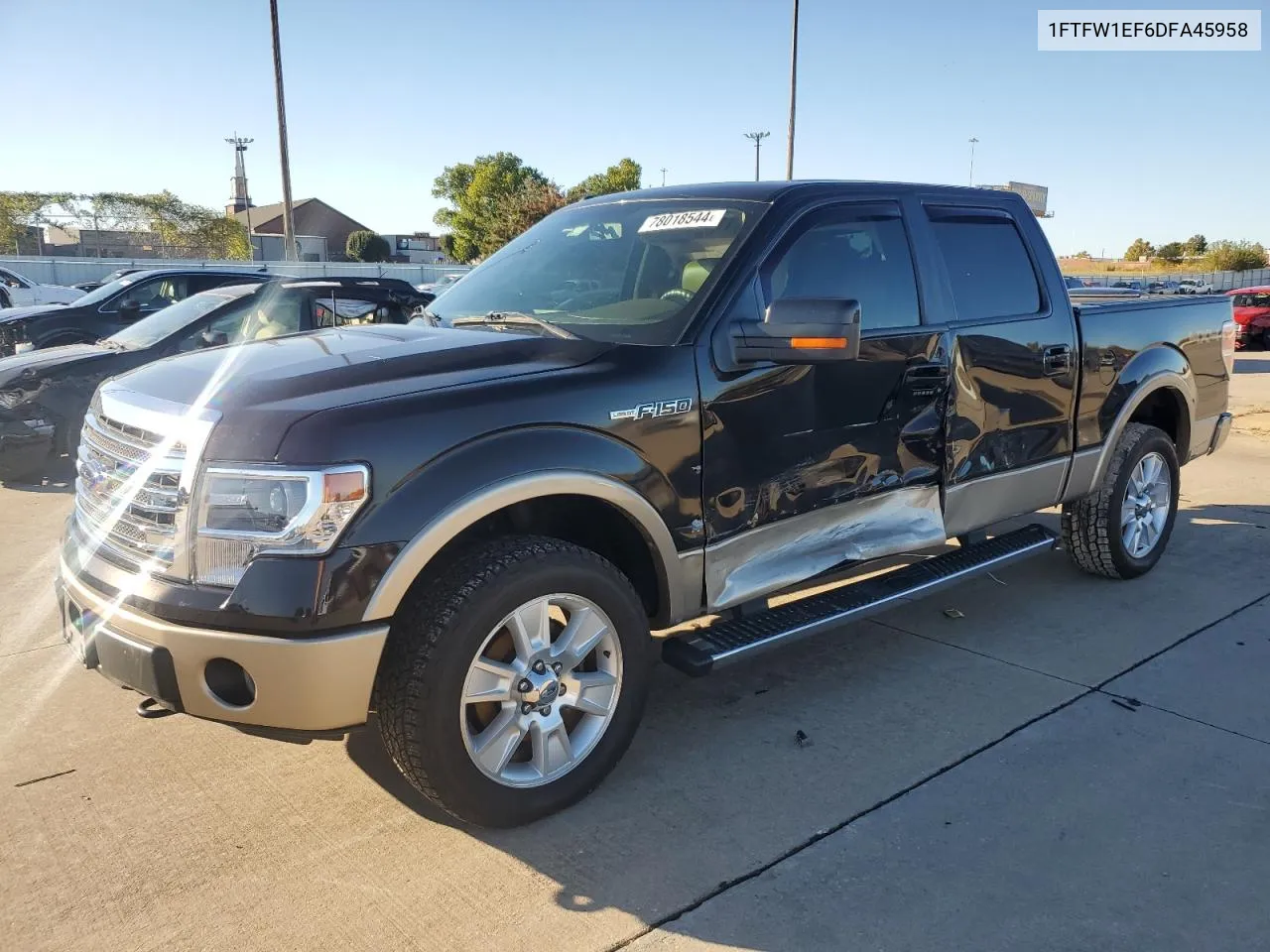 2013 Ford F150 Supercrew VIN: 1FTFW1EF6DFA45958 Lot: 78018544