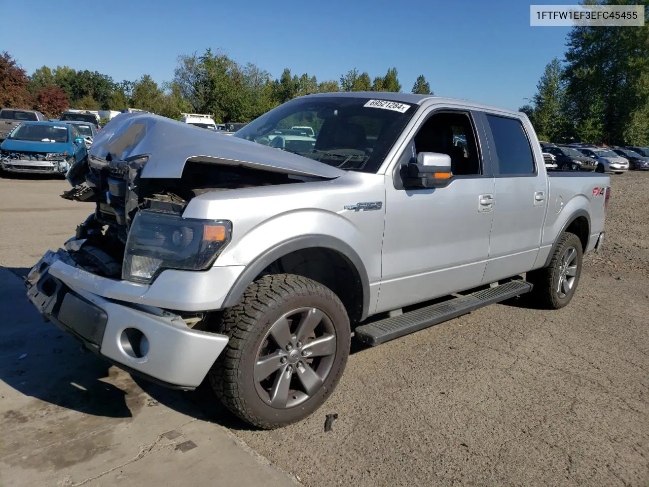 2014 Ford F150 Supercrew VIN: 1FTFW1EF3EFC45455 Lot: 69521284