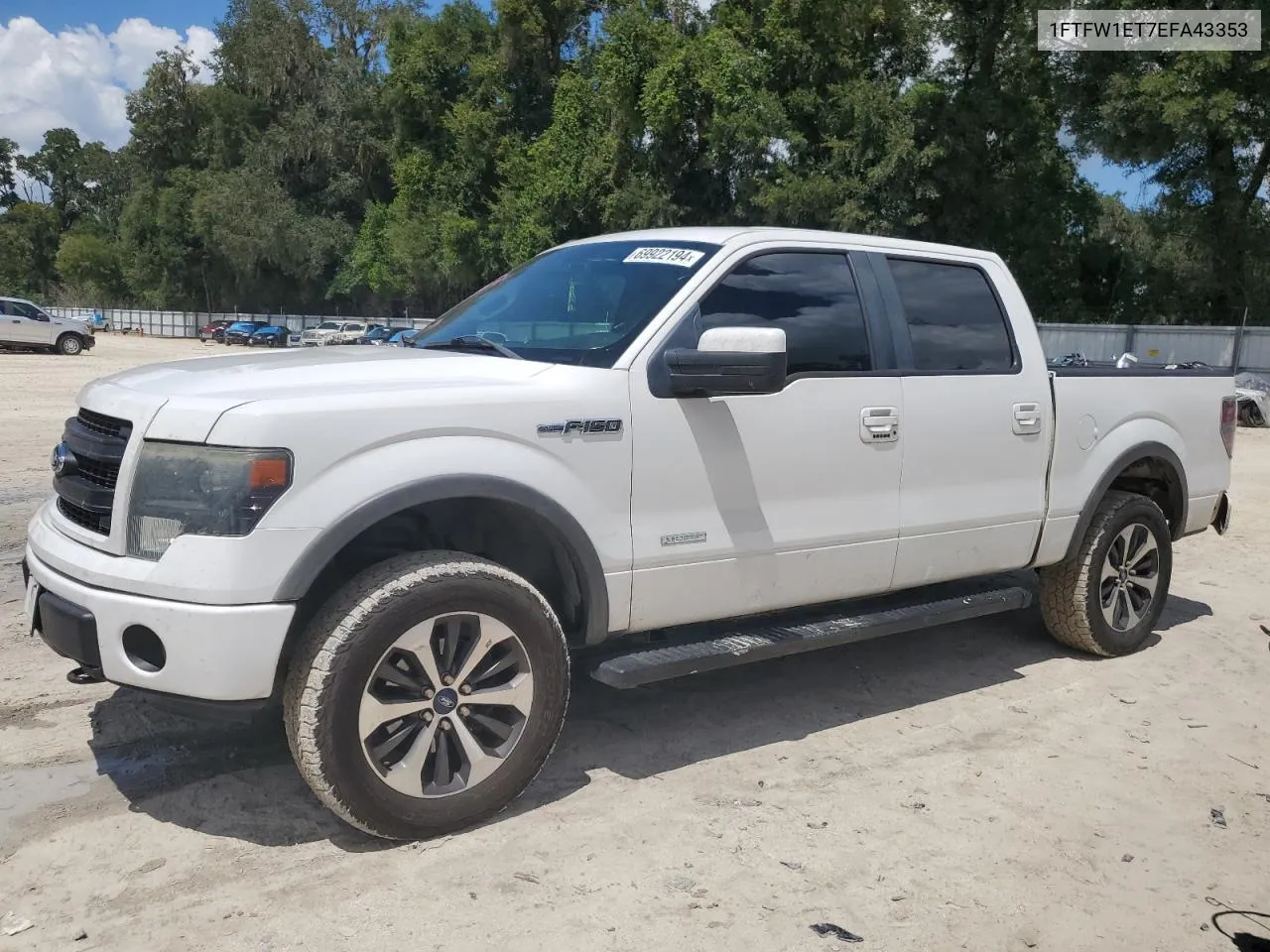 2014 Ford F150 Supercrew VIN: 1FTFW1ET7EFA43353 Lot: 69922194