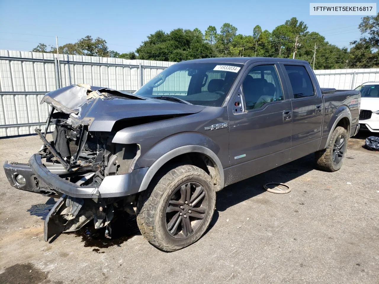 2014 Ford F150 Supercrew VIN: 1FTFW1ET5EKE16817 Lot: 74933034