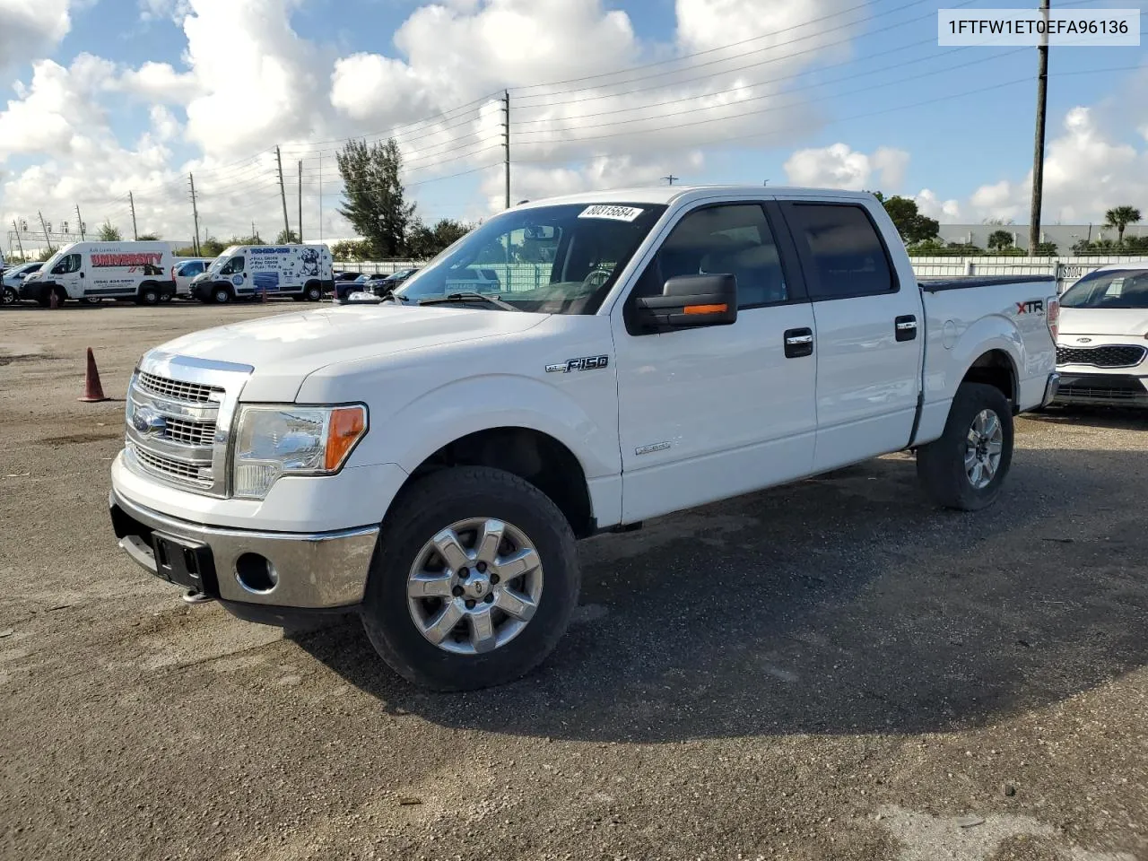 2014 Ford F150 Supercrew VIN: 1FTFW1ET0EFA96136 Lot: 80315684