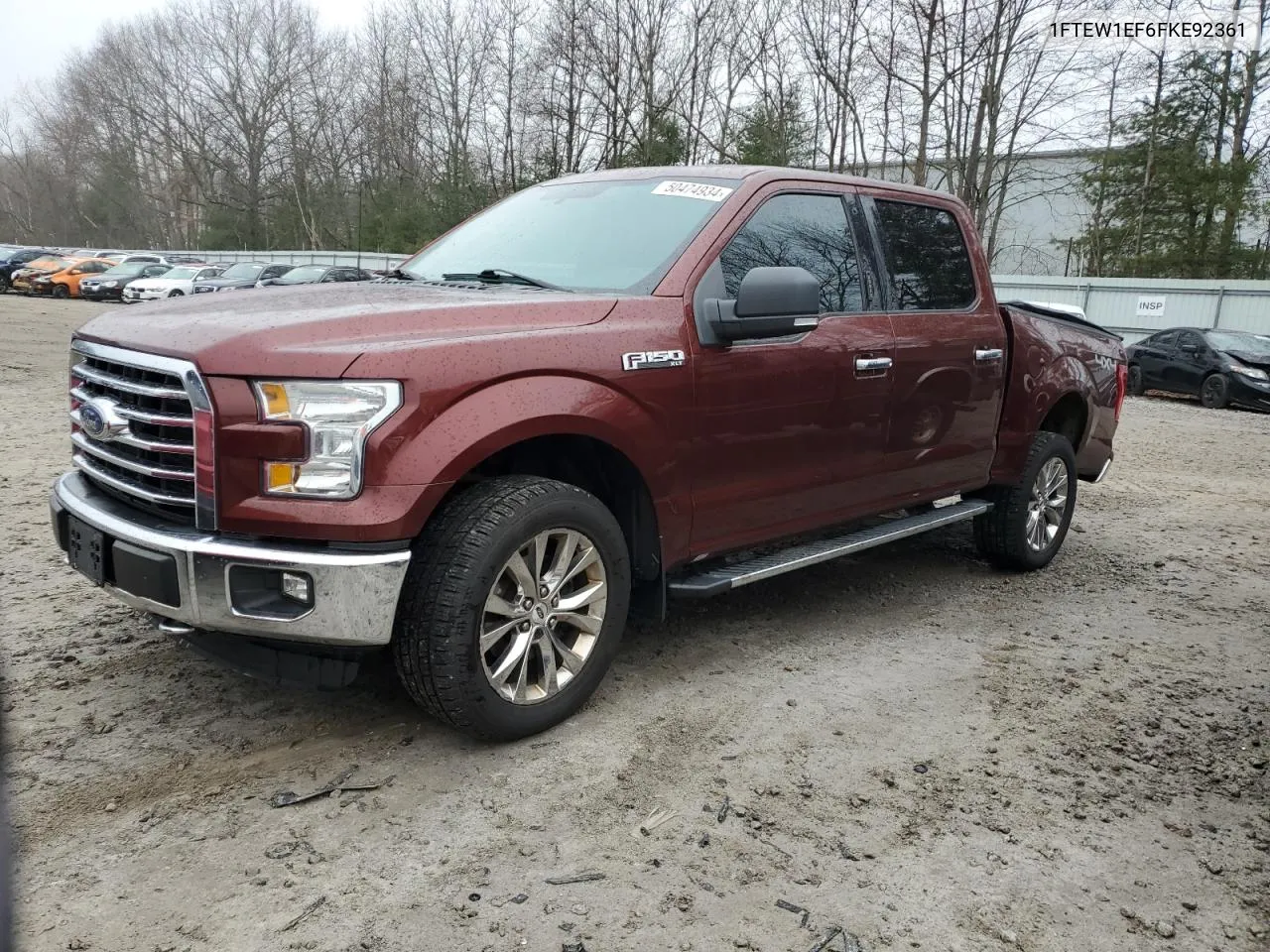 2015 Ford F150 Supercrew VIN: 1FTEW1EF6FKE92361 Lot: 50474934